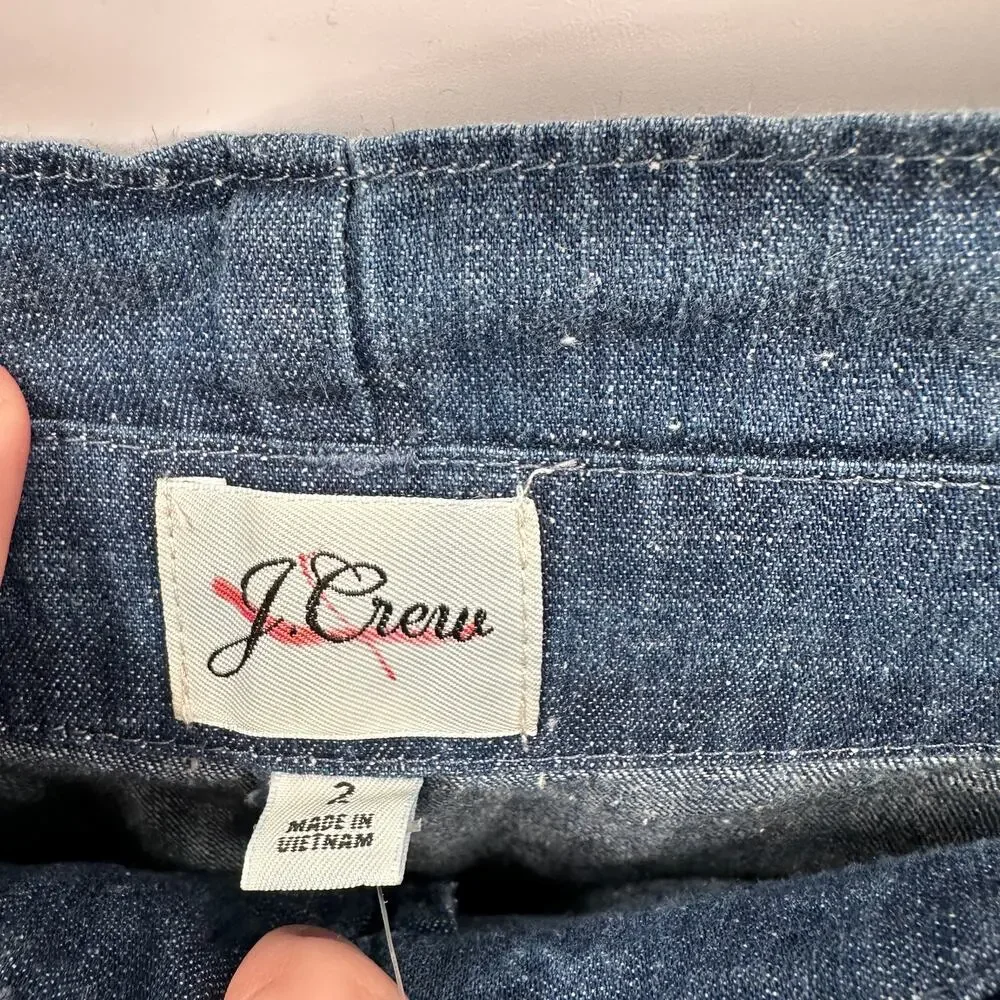 J. CREW NWT Paperbag Tie Waist Ankle Jean Pants in Chambray  // 2